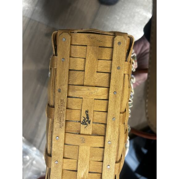 Longaberger Small Boardwalk Purse Basket Spring Floral liner Combo & protector - Picture 4 of 6